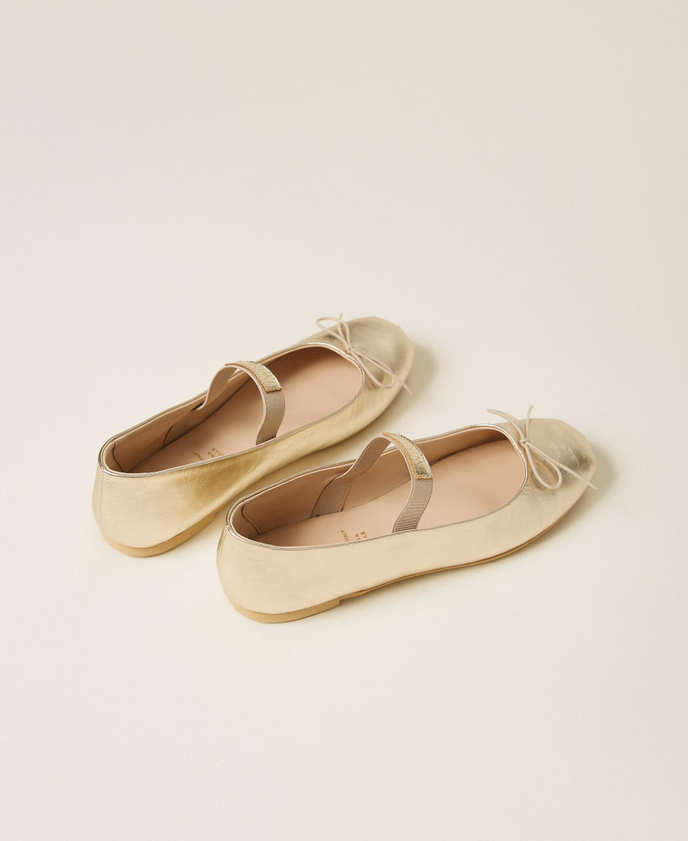 Mary Jane leather ballet flats Platinum Girl 261GCJ022_10363_03