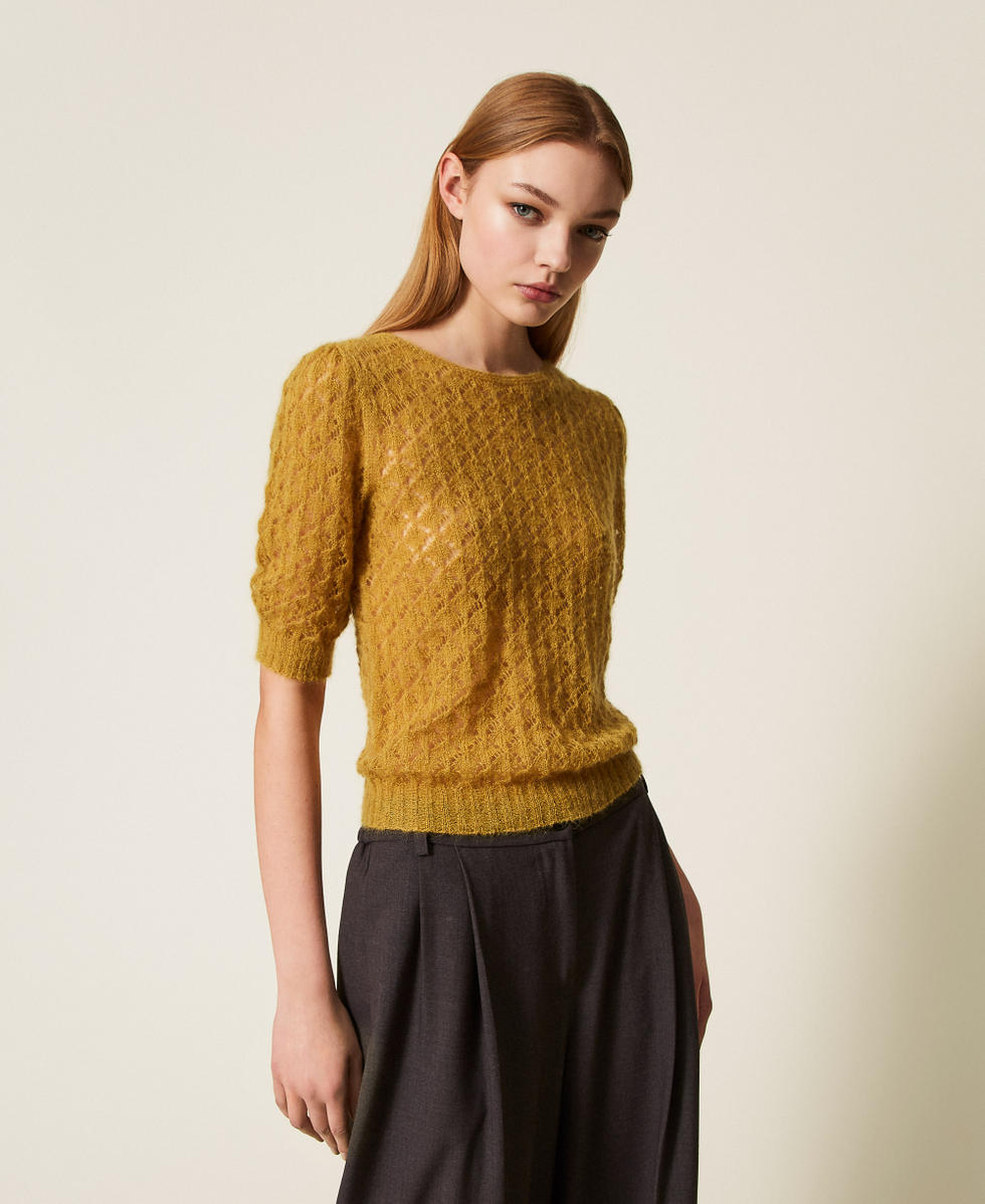 Mohair blend jumper with short sleeves