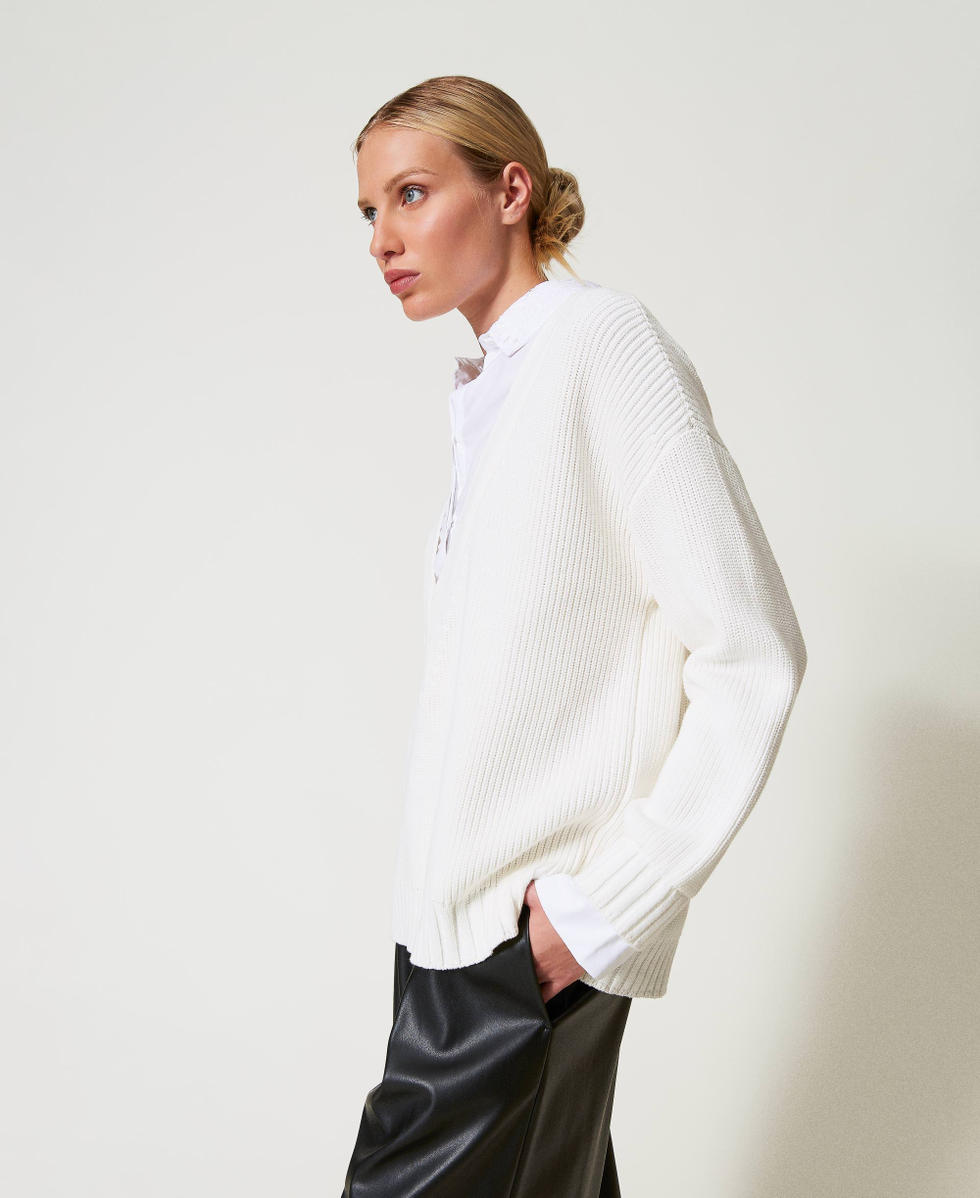 Jumper with mock shirt Mother Of Pearl Woman 251TP3390_00059_02