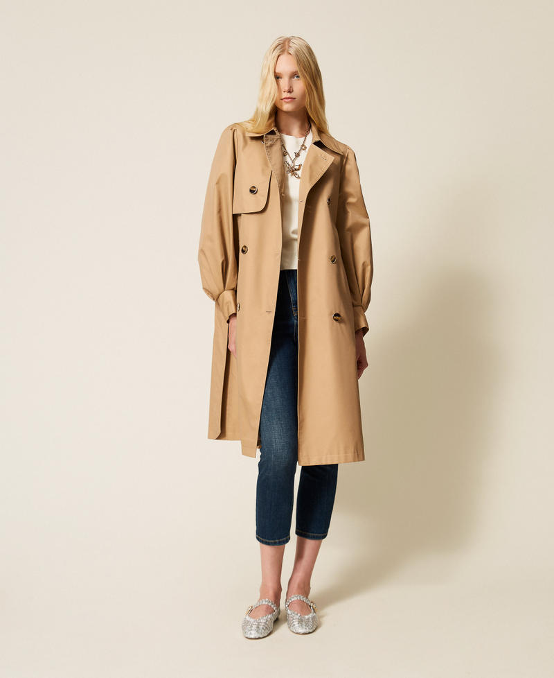 Short sleeve jumper with lace Mother Of Pearl Woman 261TP3431_00059_T0