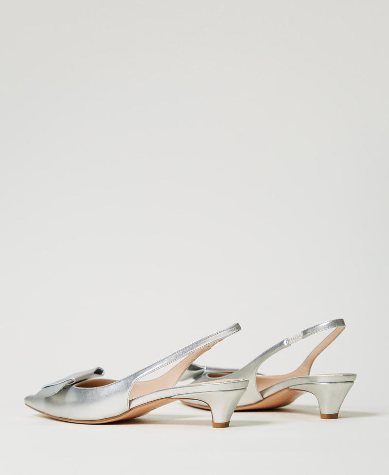 Escarpins slingbacks avec nœud Argent Femme 251TCP090_00995_03
