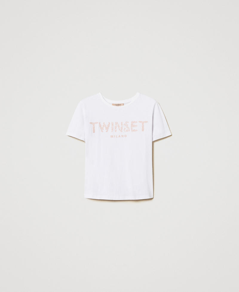 T-shirt con ricamo logo Oval T Ricamo Bocciolo Donna 251TT2042_12518_S0