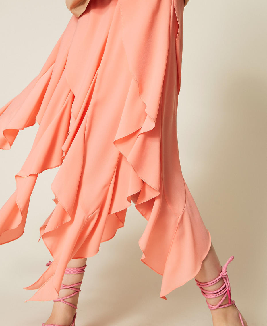 Gonna lunga MYFO in cr&ecirc;pe de Chine Peach Amber Donna 261AQ2093_13417_04