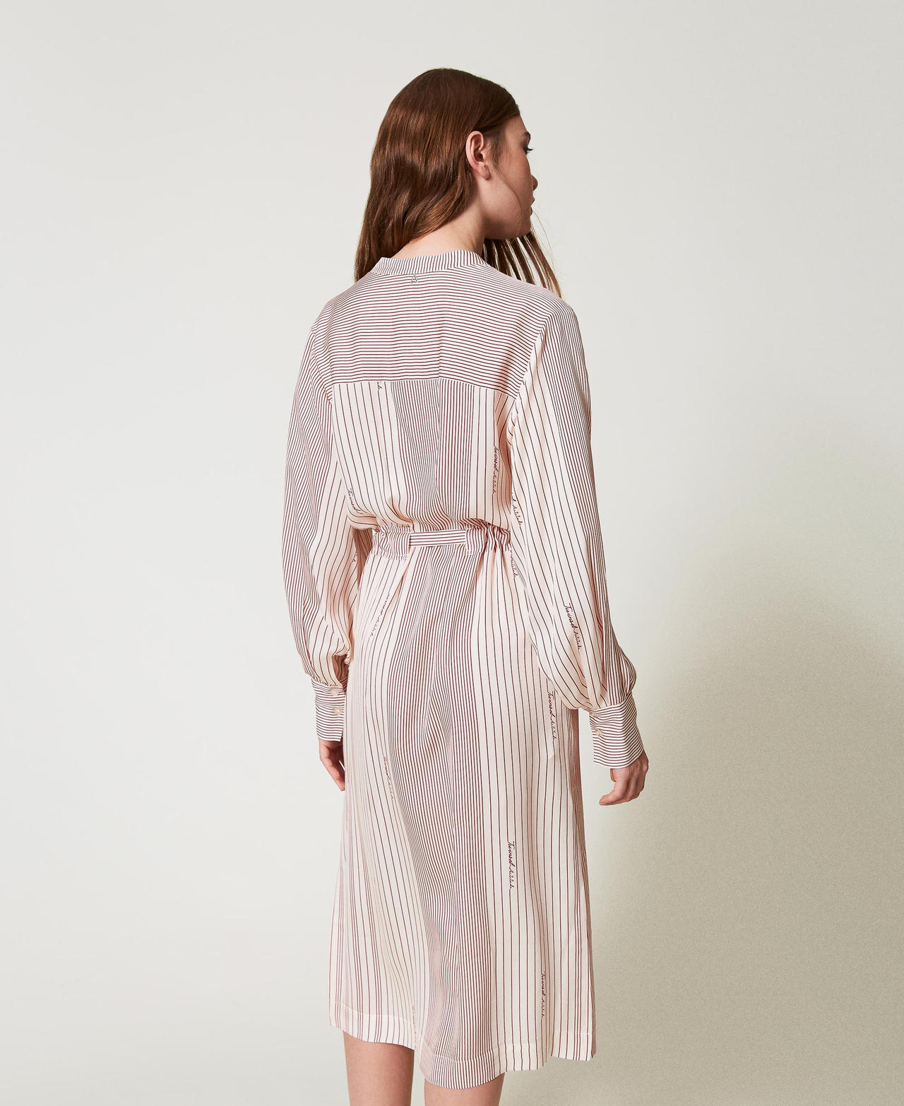 Midi satin shirt dress Funny Stripes Dark Love Potion Woman 251AP2203_12245_02