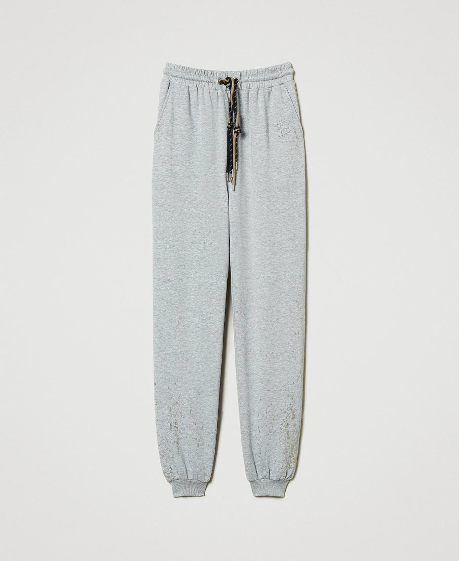 MYFO joggers with glitter print Melange Grey Woman 242AM2023_00082_S0