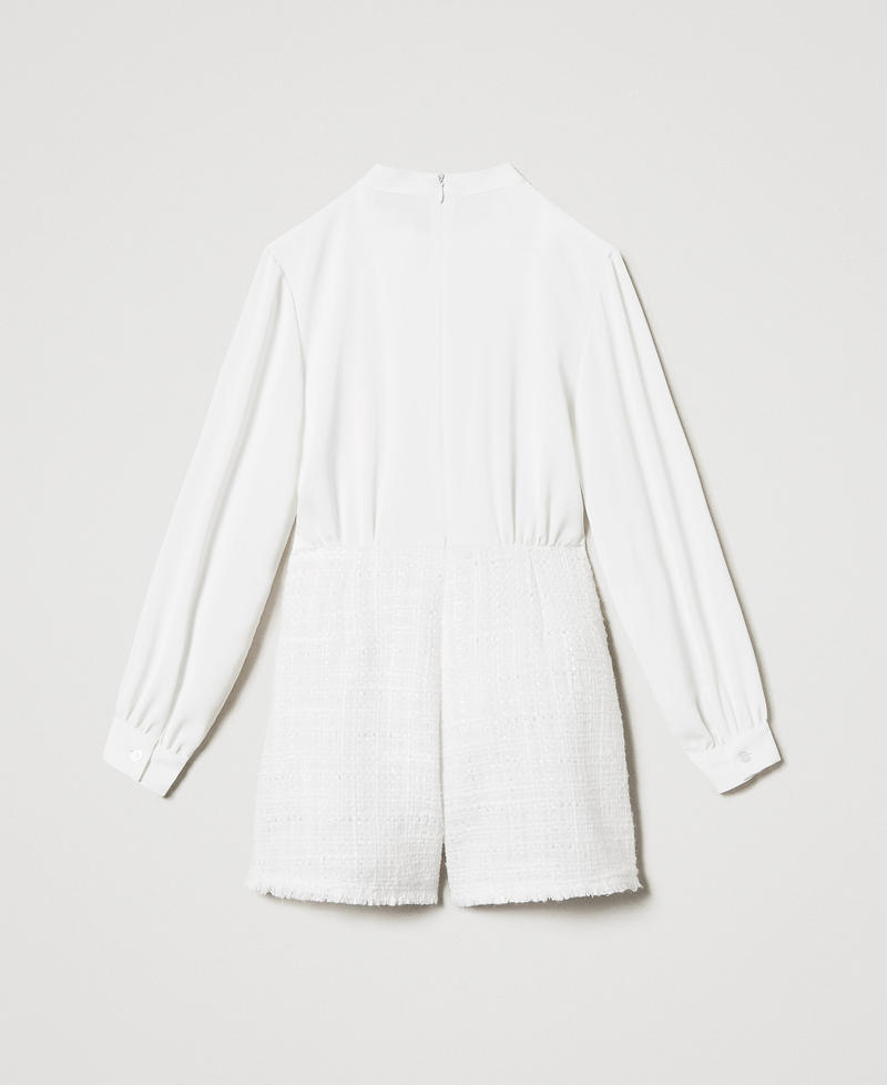 Cr&ecirc;pe de Chine and boucl&eacute; jumpsuit Two-tone Ice/Boucl&egrave; Girl 251GJ2QQ0_12139_S1