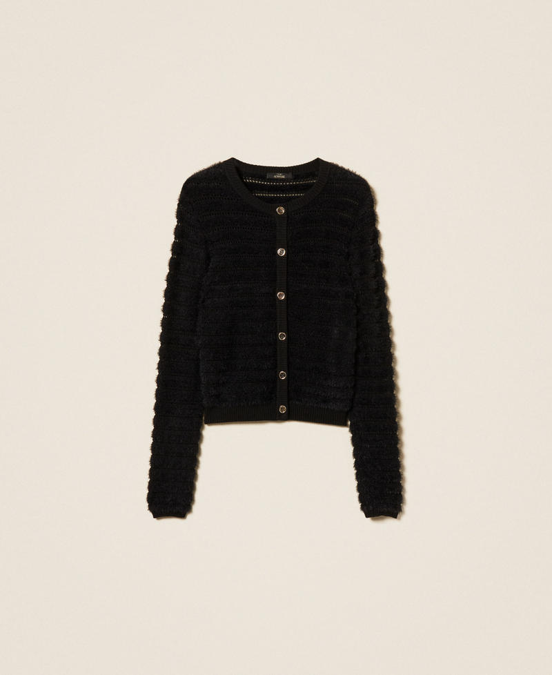 Knitted jacket with gold-tone buttons Black Woman 262AP3032_00006_S0