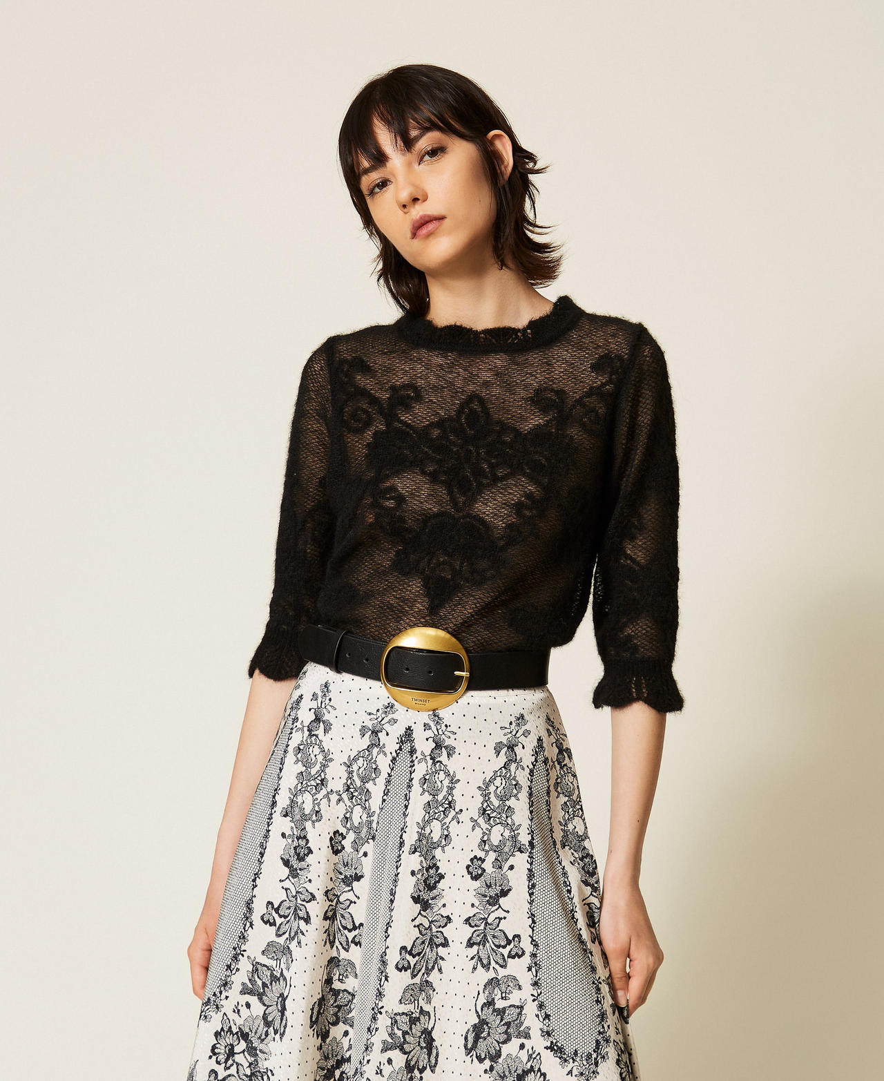 Jersey de alpaca mixta de jacquard