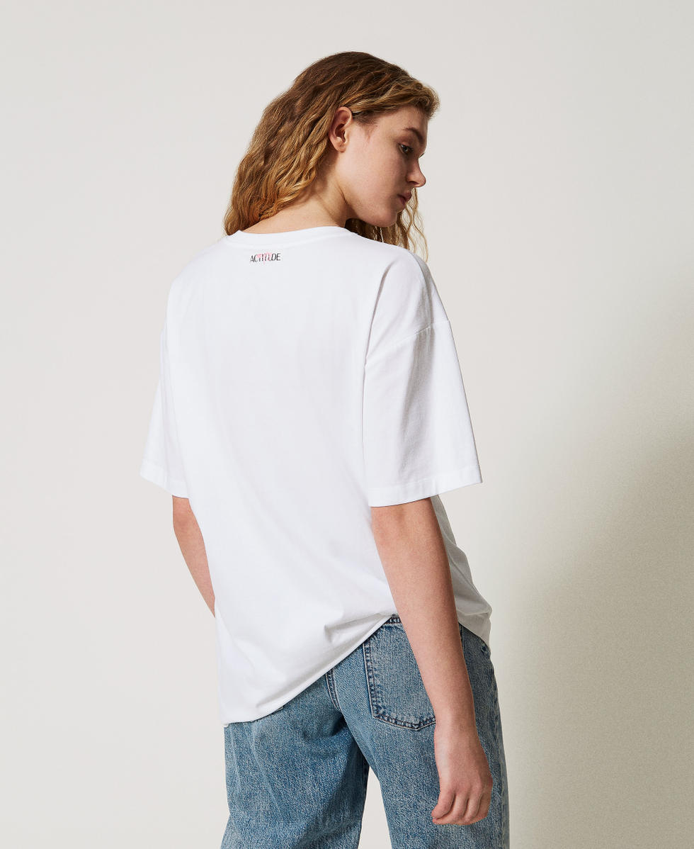 MYFO oversized t-shirt Papers/Flower Print Woman 251AQ2052_12443_03