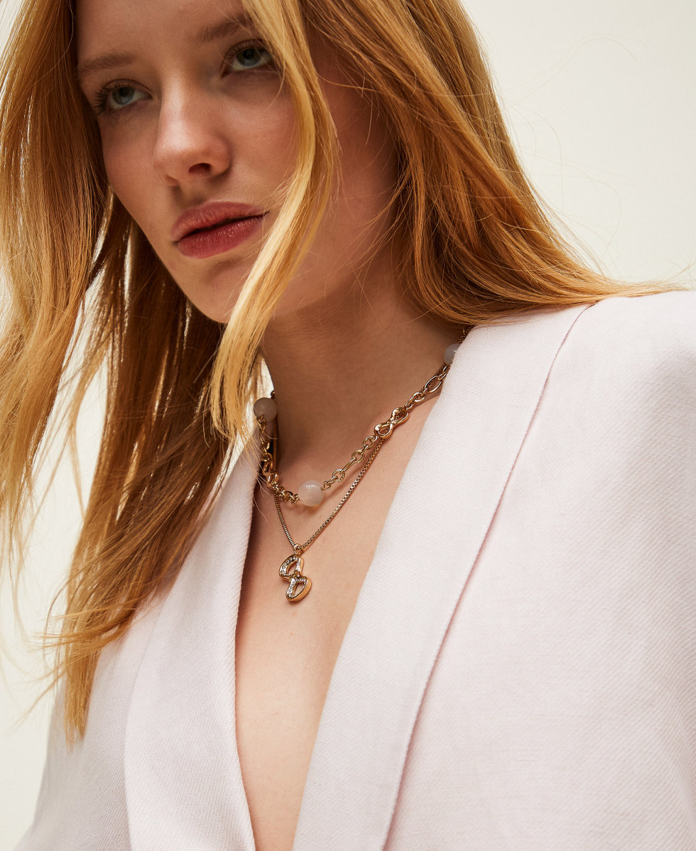 Double choker necklace with logo