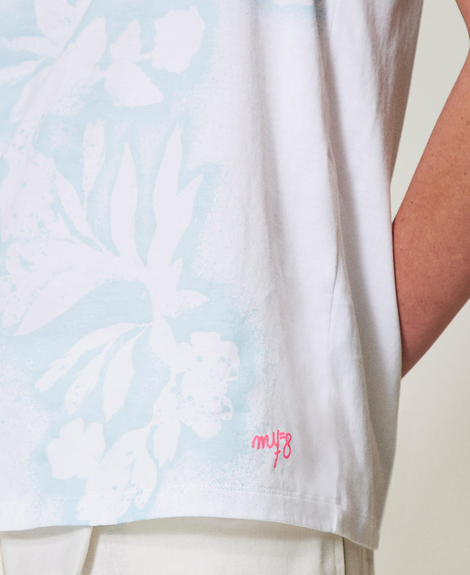 MYFO vest top with print Papers/Stencil Baby Blue Flower Print Woman 251AQ2140_12516_04