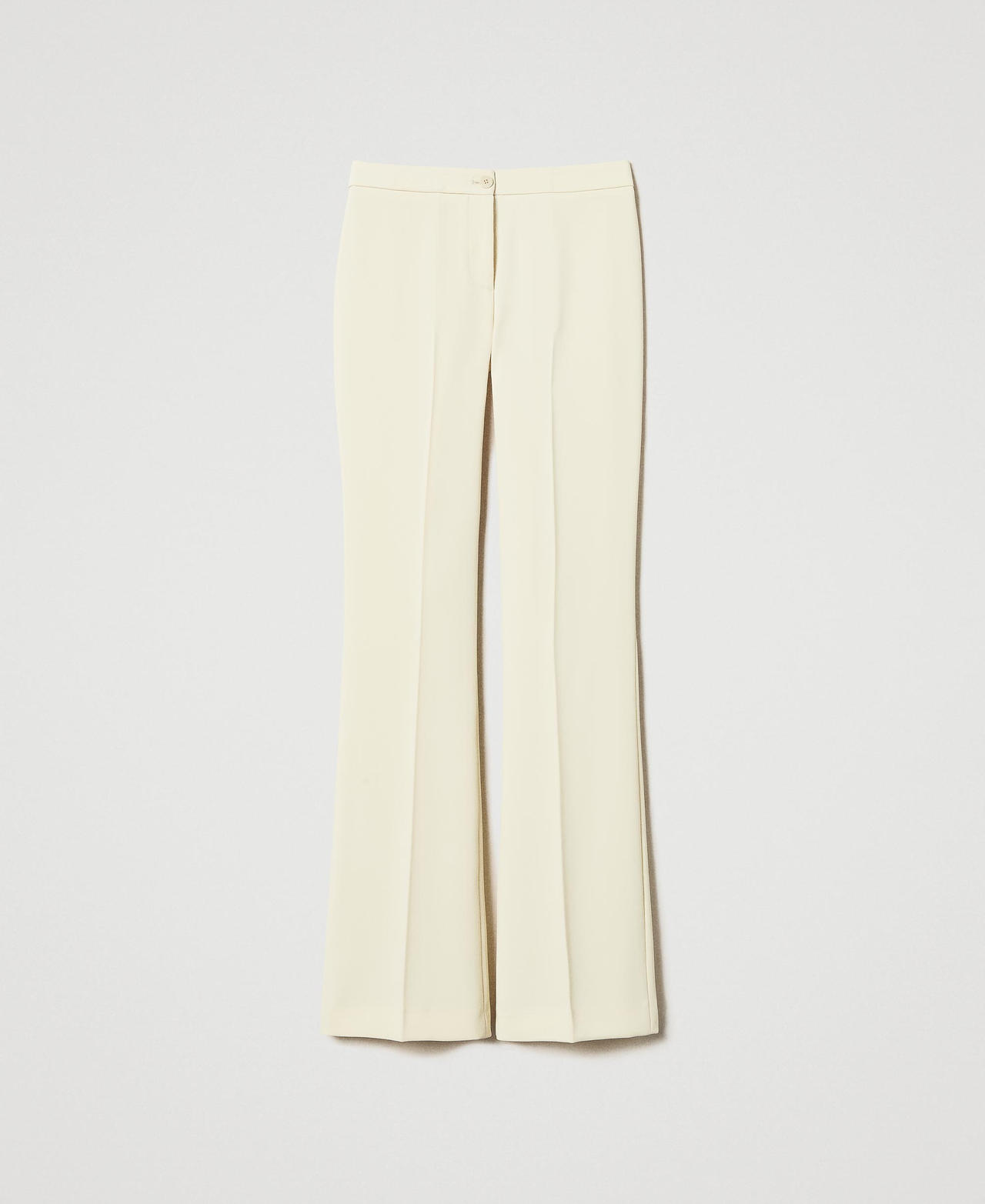 Fluid crêpe flared fitted leg trousers Vanilla Woman 251TP2106_12143_0S