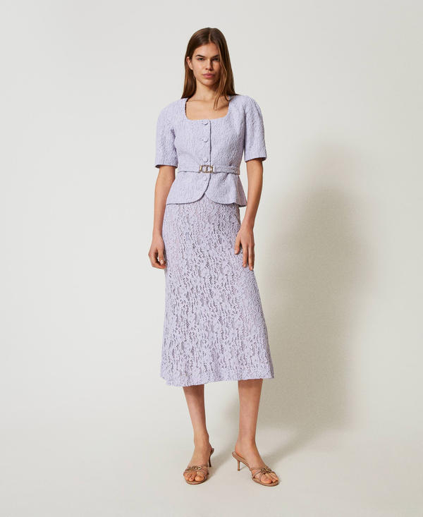 Midi skirt in floral lace