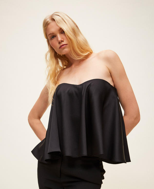 Top bustier de raso