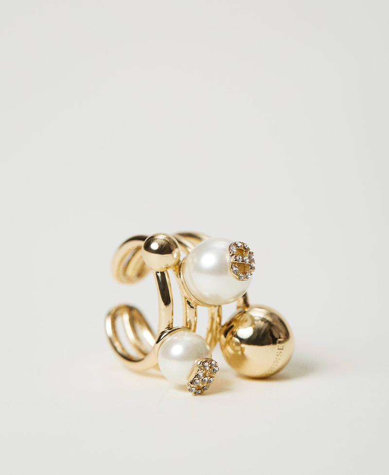 Ring with pearls and Oval T New Gold Woman 251TA4035_10630_02