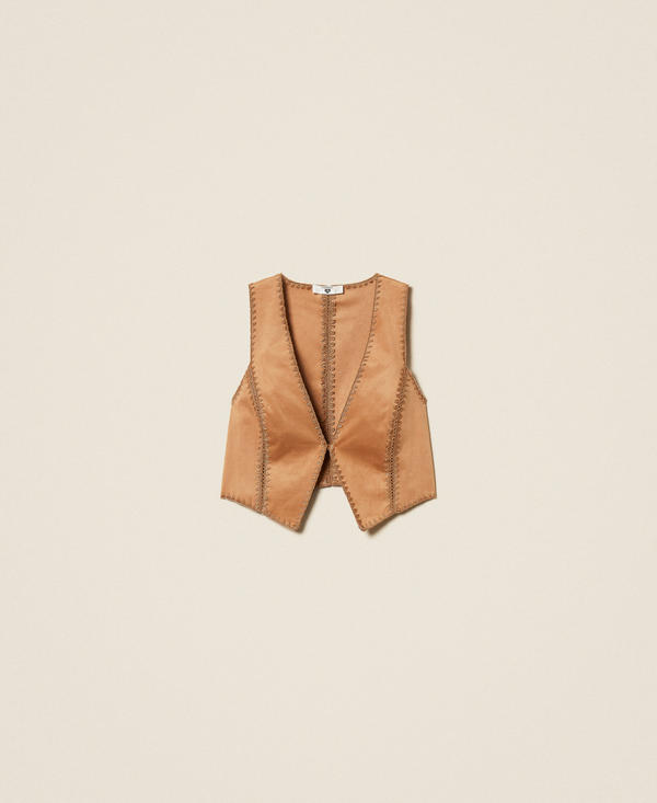 Suede waistcoat with embroidery