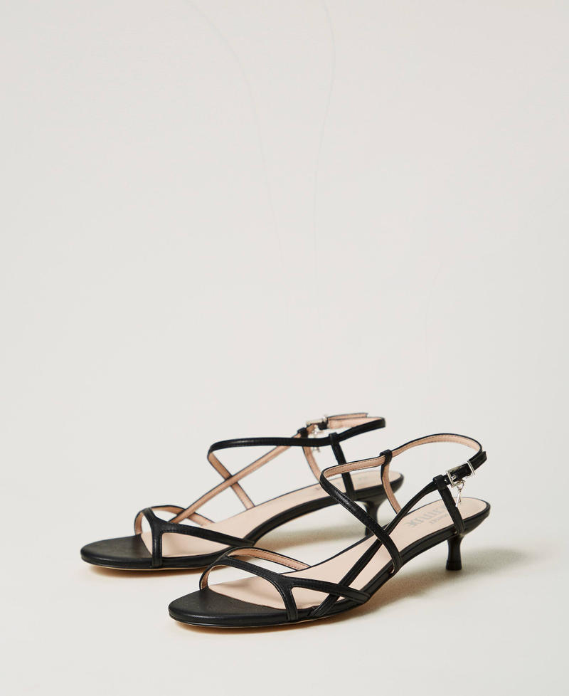 Sandals with straps and logo Black Woman 251ACP014_00006_02