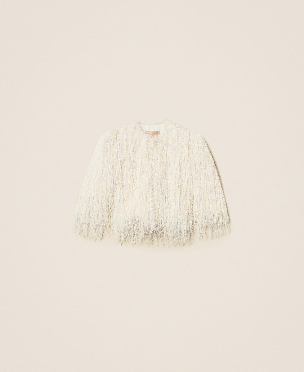 Cropped-Jacke mit Fransen