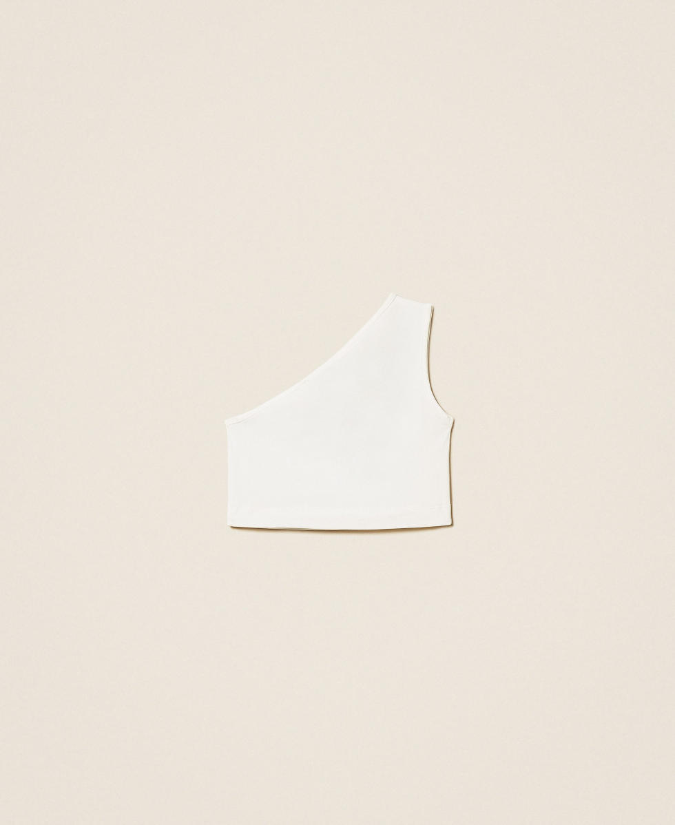 Top asym&eacute;trique avec logo Off White Fille 261GJ2255_00526_S1