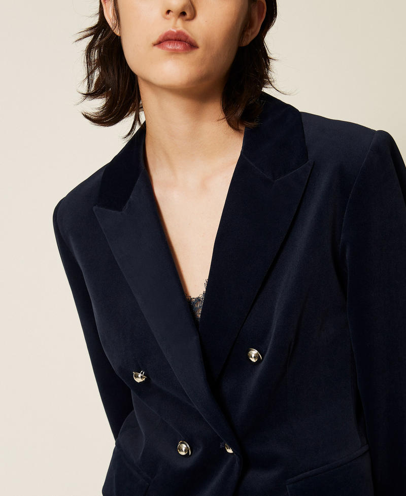Velvet blazer Blue Paint Woman 262AP2270_13182_04
