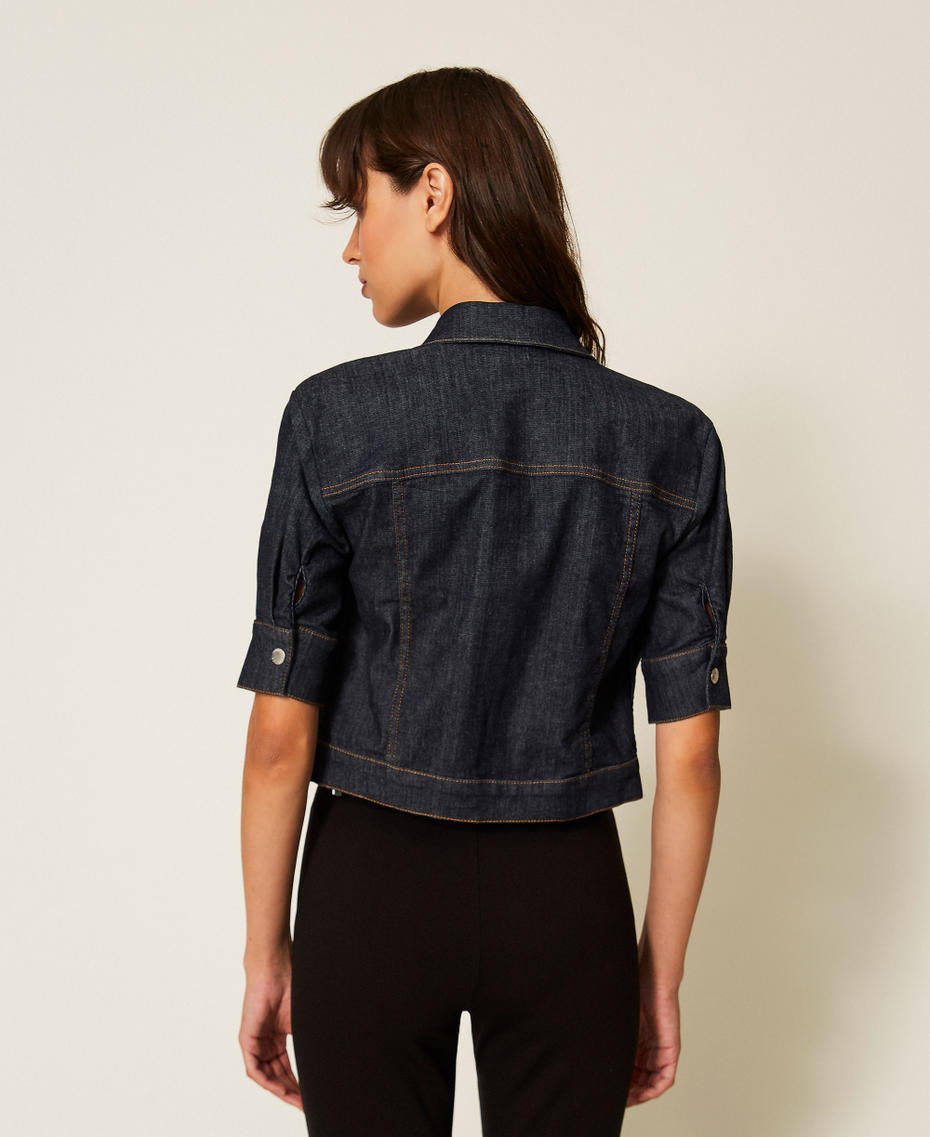 Denim fitted shirt Rinsed Denim Woman 261AP2365_06295_03
