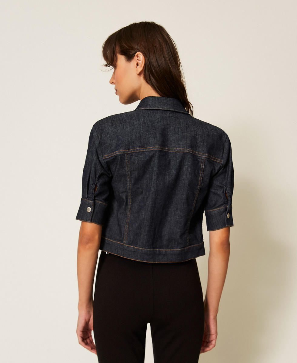 Denim fitted shirt Rinsed Denim Woman 261AP2365_06295_03