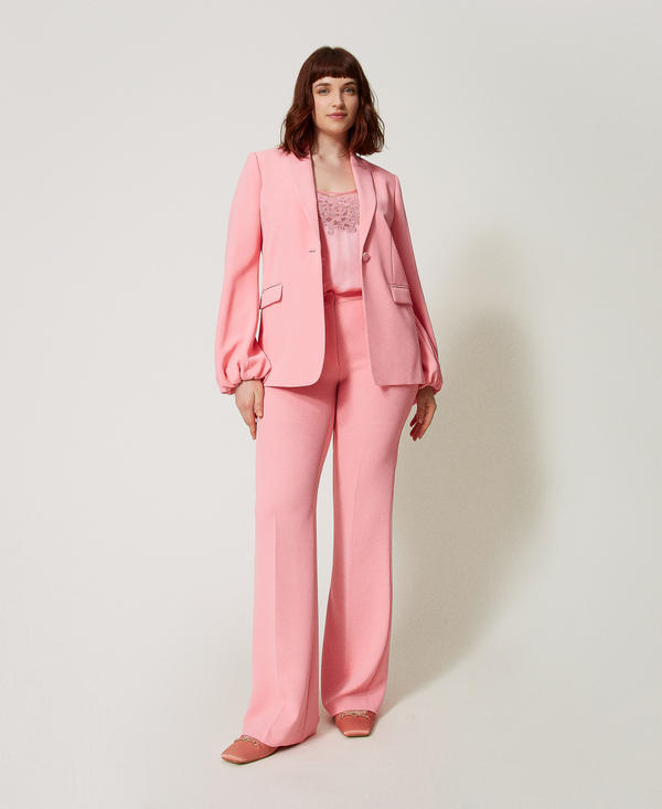 Pantalon évasé en crêpe