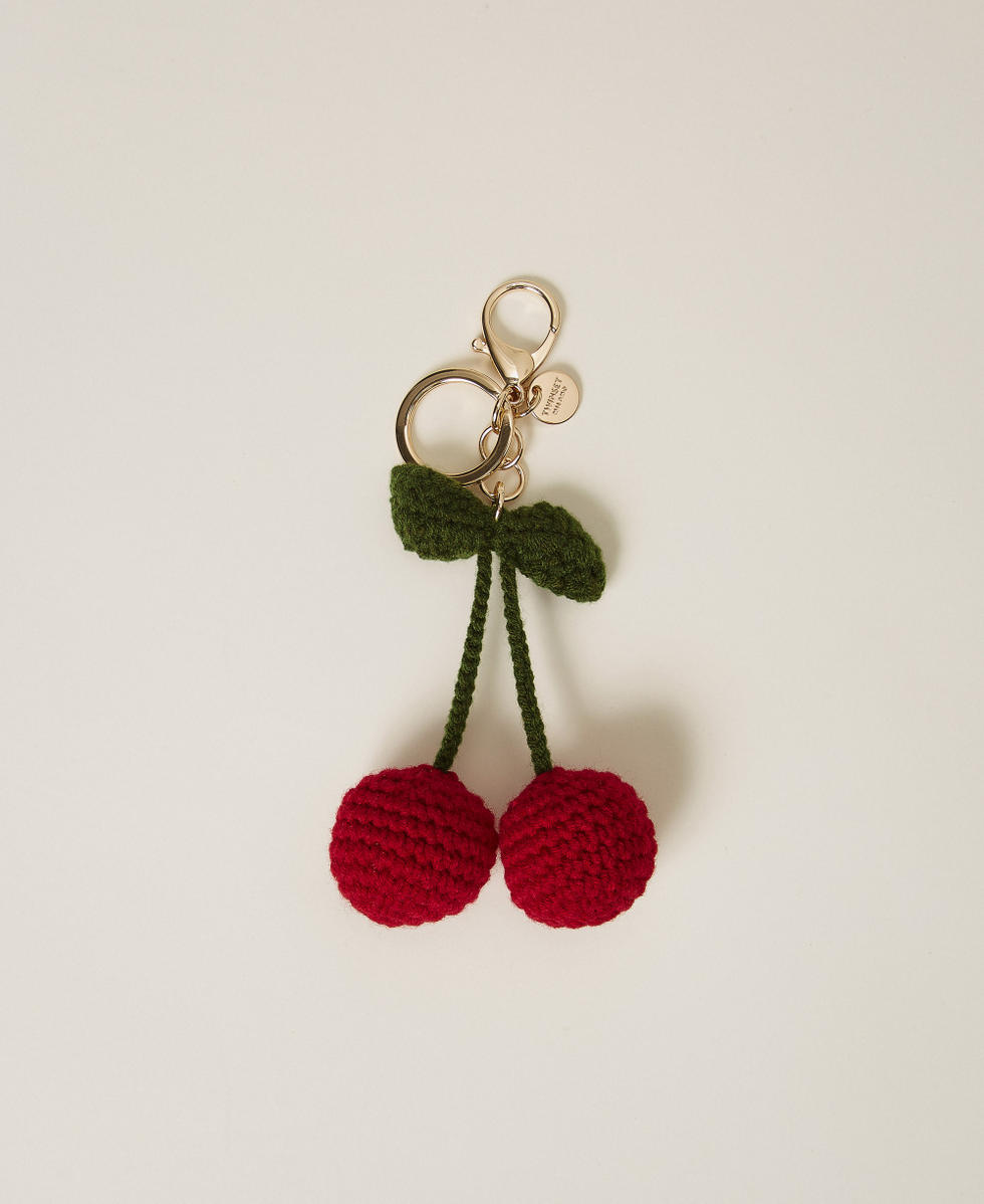 Key ring with crochet cherries Indian Red Red Woman 261TL8011_00620_01