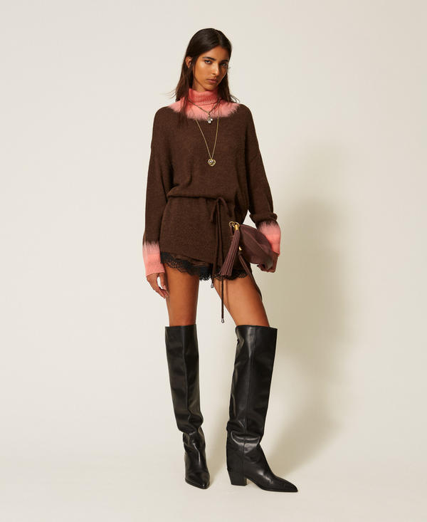 Myfo two-tone wool blend maxi jumper