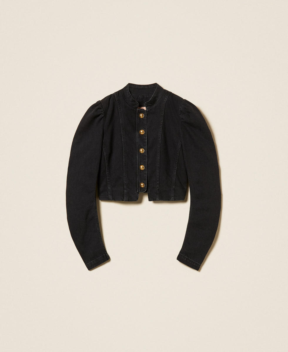 Giacca fitted in jeans nero Denim Nero Donna 262TP2520_01103_S0