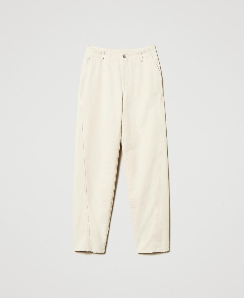 Bull trousers with organic cotton Angora Beige Woman 251AP2361_12114_S0