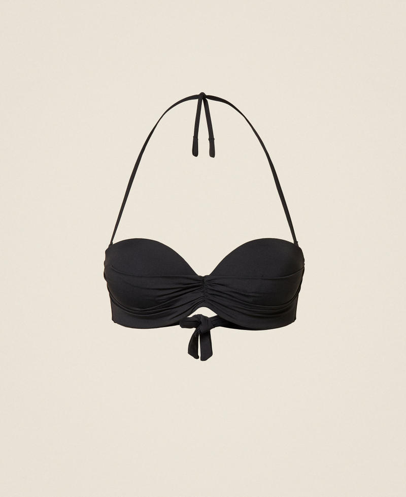 Bandeau-Bikinitop Trompe l 'oeil Schwarz Frau 261LBMV11_00006_S0