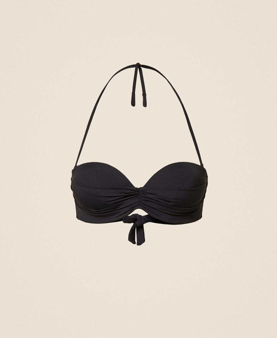 Bandeau-Bikinitop Trompe l 'oeil Schwarz Frau 261LBMV11_00006_S0
