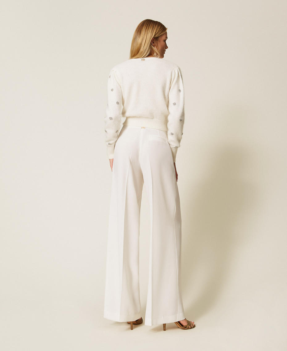 Wide leg crêpe trousers White Snow Woman 252TT2401_00282_03