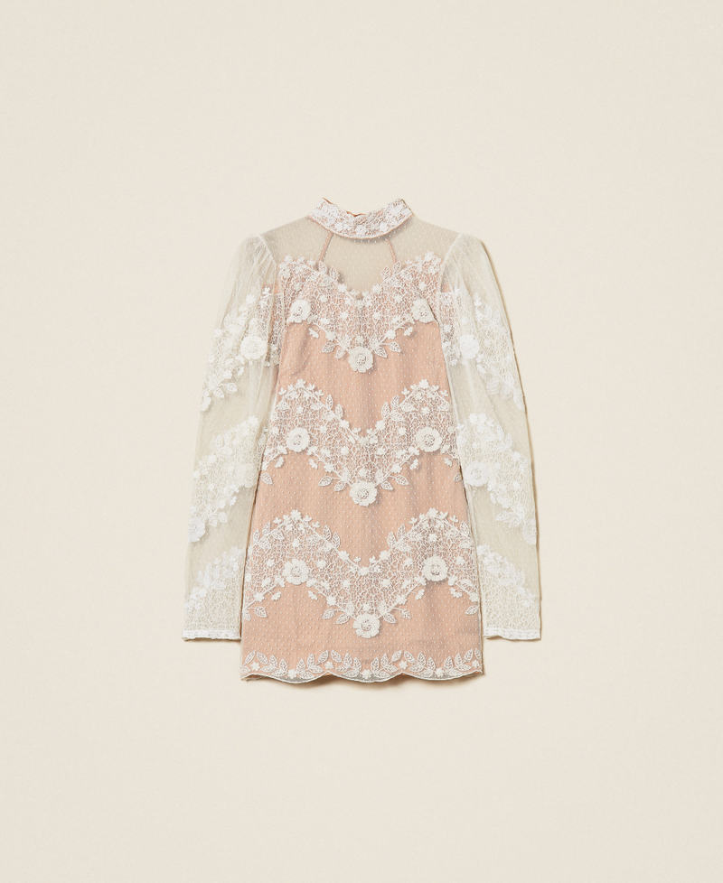 Short tulle and lace dress White Snow Woman 252TS2232_00282_S0