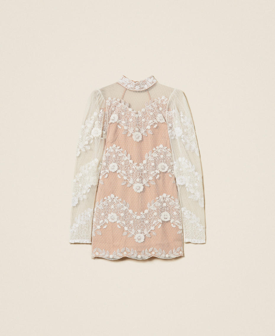 Short tulle and lace dress White Snow Woman 252TS2232_00282_S0