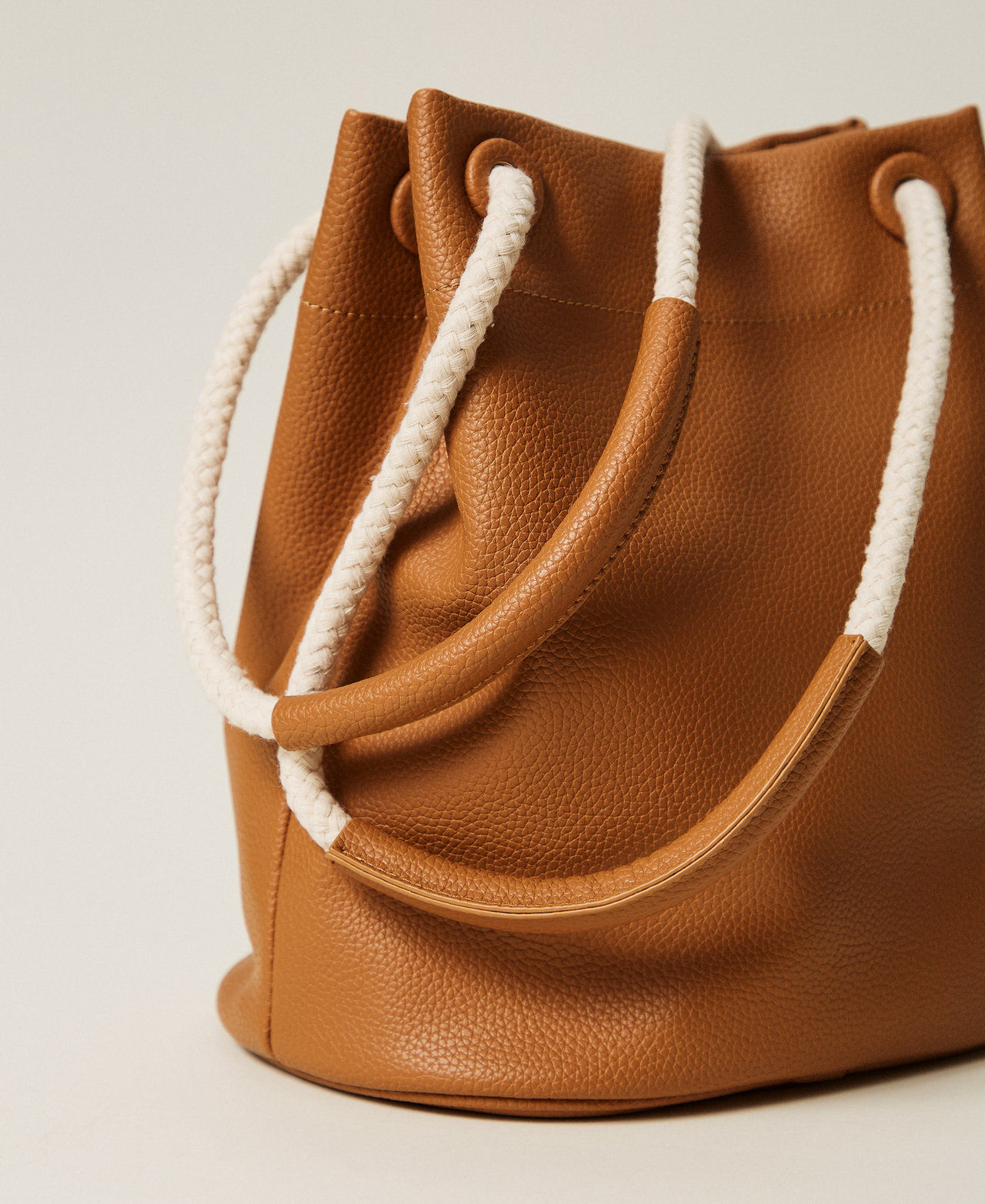 Bucket bag with rope handles Leather Brown Woman 261TD8191_00057_03