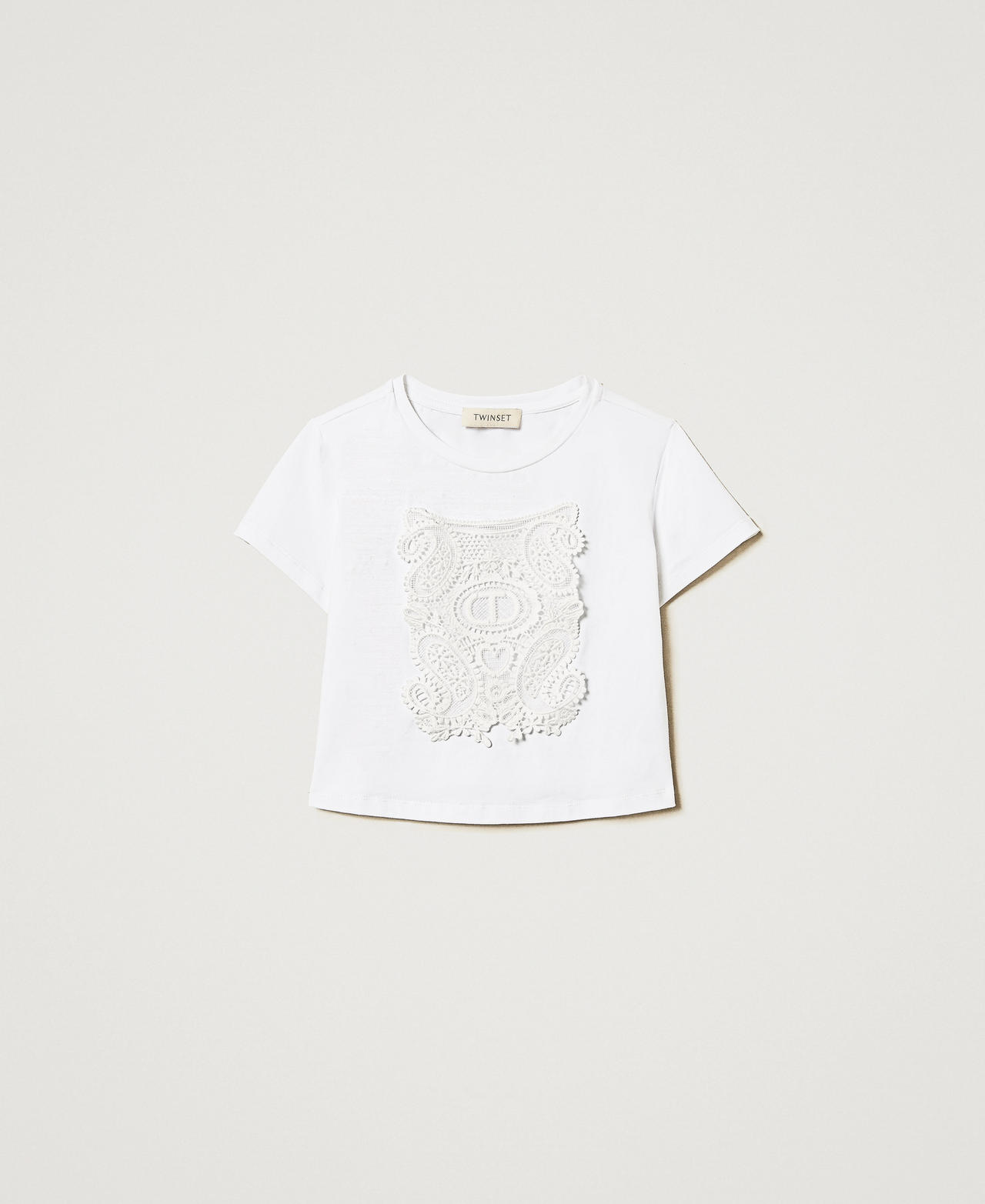 Cropped T-shirt with patch "Ice" White Girl 251GJ2480_00808_0S