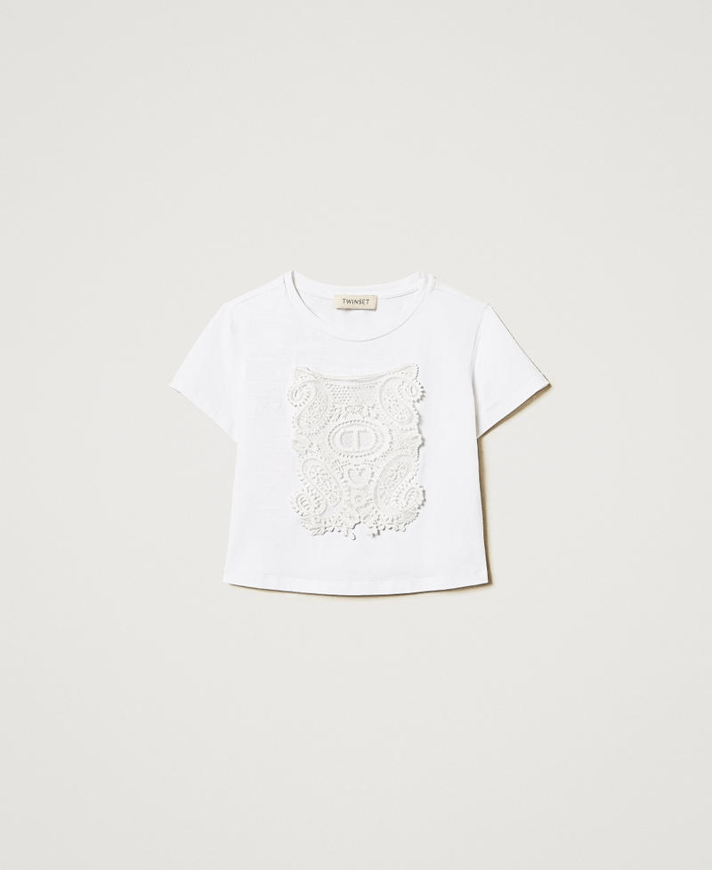 Cropped T-shirt with patch "Ice" White Girl 251GJ2480_00808_0S