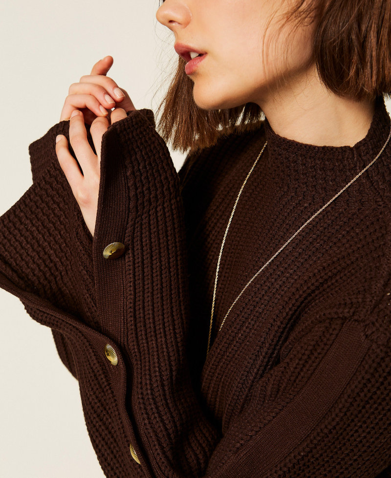 Jumper with metal buttons Darkness Brown Woman 262TP3170_13411_04