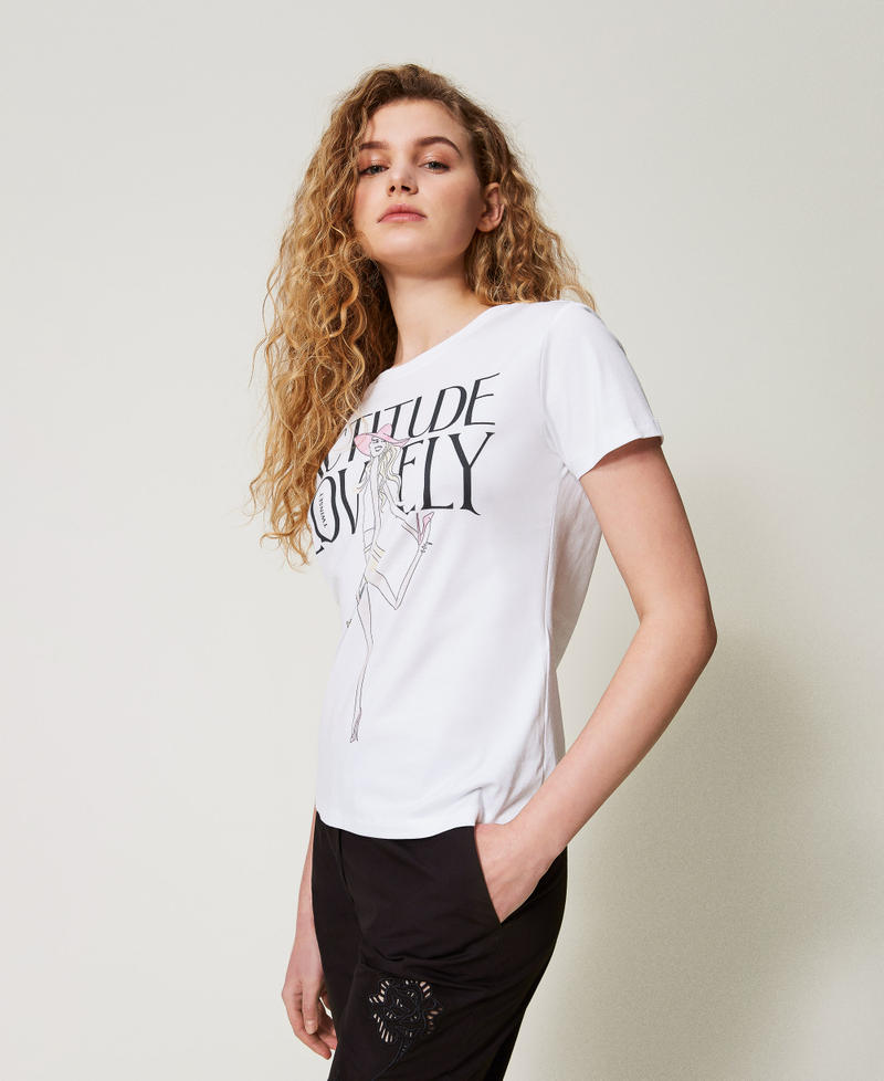 Printed t-shirt with logo Papers/Lovely Girl Print Woman 251AX2121_12490_01