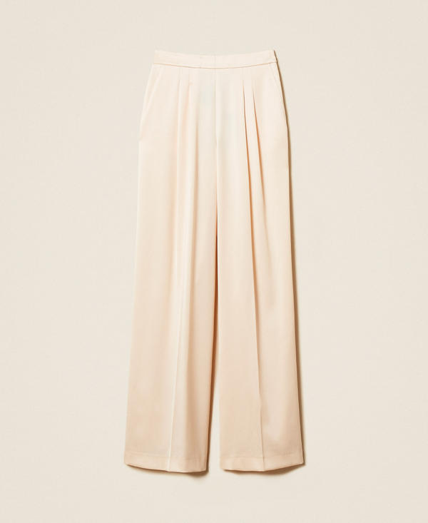 Wide satin trousers