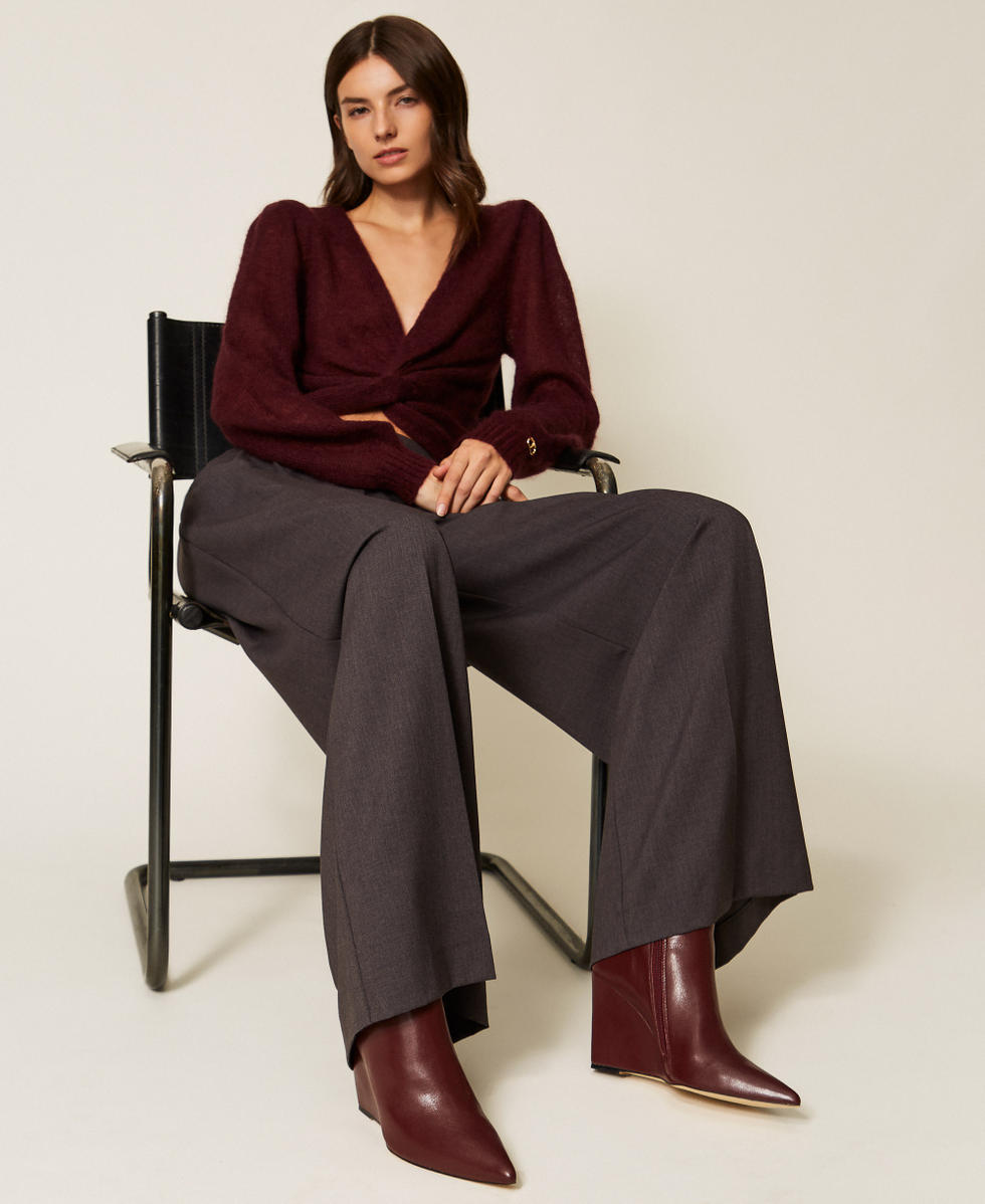 Stiefelette mit Keilabsatz Bordeaux Frau 252TGT212_00020_T0