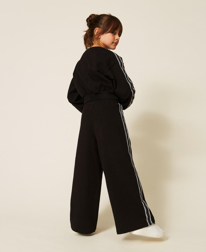 Palazzohose aus Sweatstoff mit Logo Schwarz M&auml;dchen 262GJ2281_00006_03