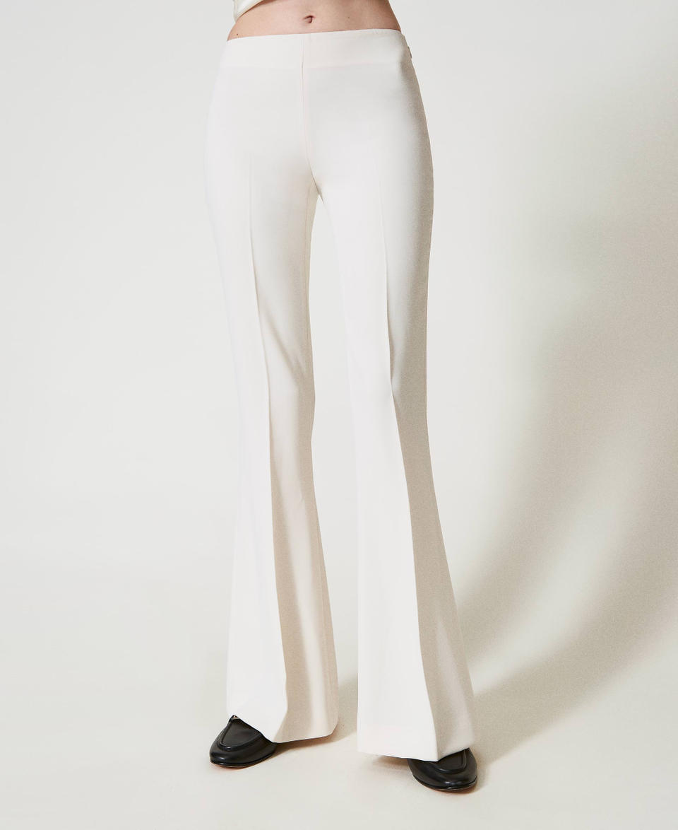 Fluid crêpe flared trousers Mother Of Pearl Woman 251TP2105_00059_04