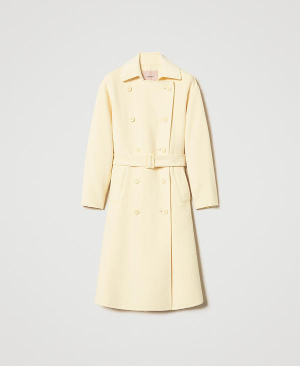 Doubled wool blend cloth coat