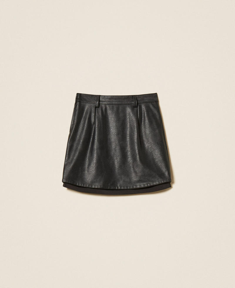 Faux leather miniskirt with pockets Black Girl 262GJ2011_00006_S1