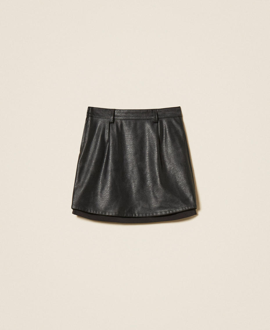 Faux leather miniskirt with pockets Black Girl 262GJ2011_00006_S1