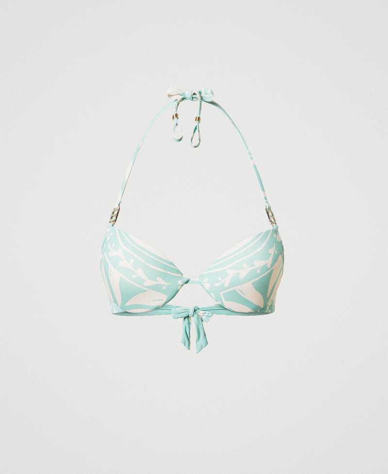 Push-up-Bikinitop mit Foulardprint Foulard-Print Green Marine / Green Marine Frau 251LMMX44_12488_S0