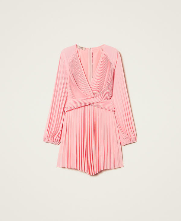 Short pleated georgette dress